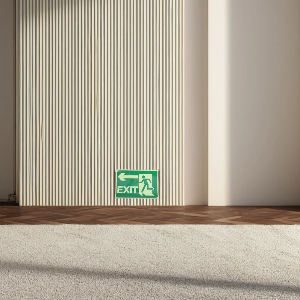 4 шт., светящийся в темноте знак выхода, наклейка, самоклеящийся светящийся индикатор безопасности для использования в помещении и на открытом воздухе, наклейка для экстренного эвакуации