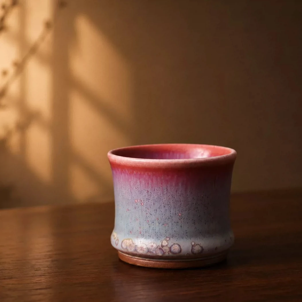 Jun Porcelain Tea Cup Personal Use Single Cup Guest Use Cup Tea Tasting Cup Kiln Transformation Crystalline Small Size