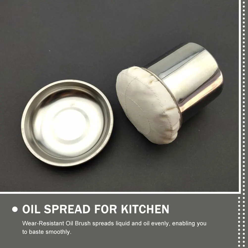 

2pcs Stainless Steel Oil Brush Grease Wiper Kitchen Basting Tool Pancake Egg Fryer Easy Clean Practical Lightweight