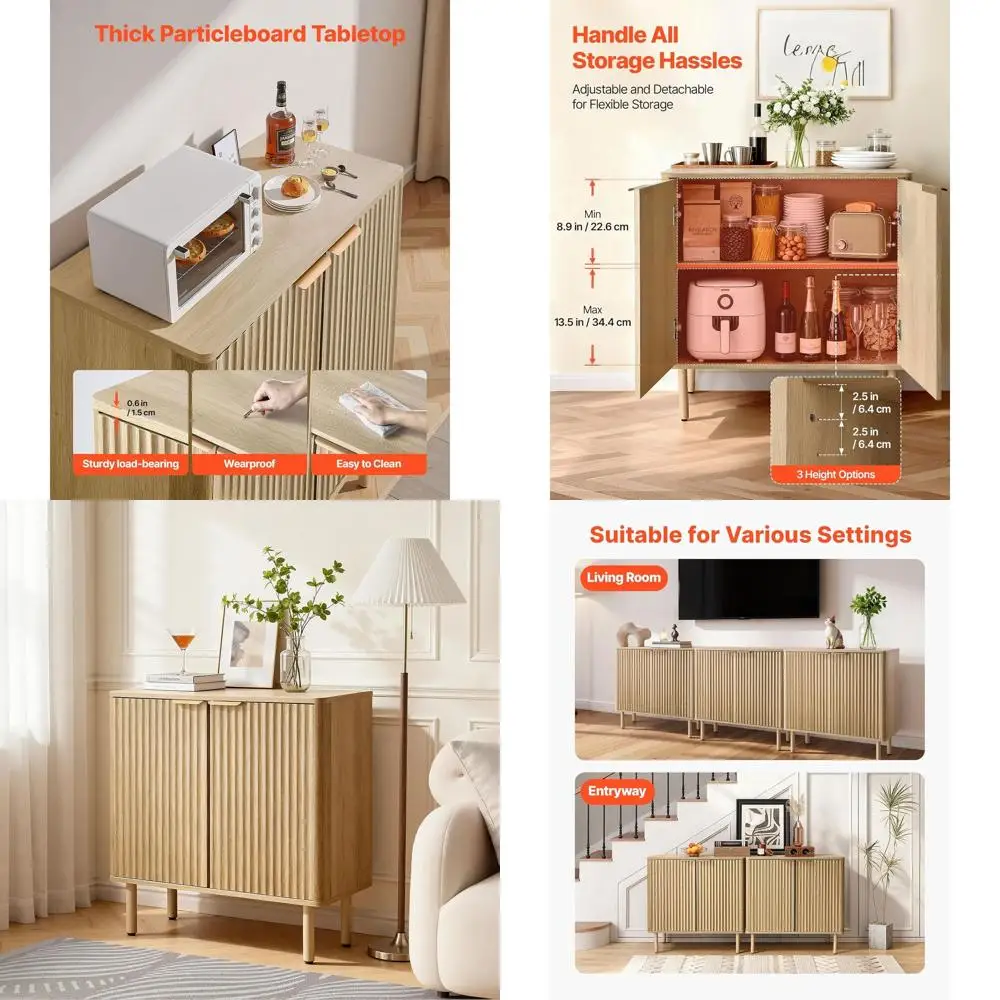 

Двухуровневый буфет из дуба с регулируемыми полками, идеально подходит для прихожей, входной зоны, гостиной, кухни