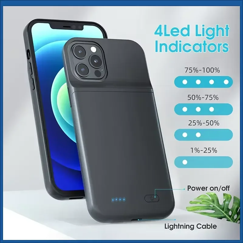 Battery Charger Case For iPhone 13 Pro Max 13 Mini Charging Case For iPhone 11-16 whole series Portable Power Bank Charger