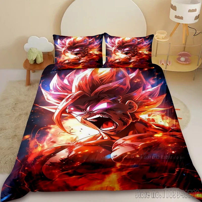 

Anime Hot Popular Dragon Ball Goku Child Bedding Set Baby Duvet Cover Sets Bedclothes Twin Single King Kids Adult Gift