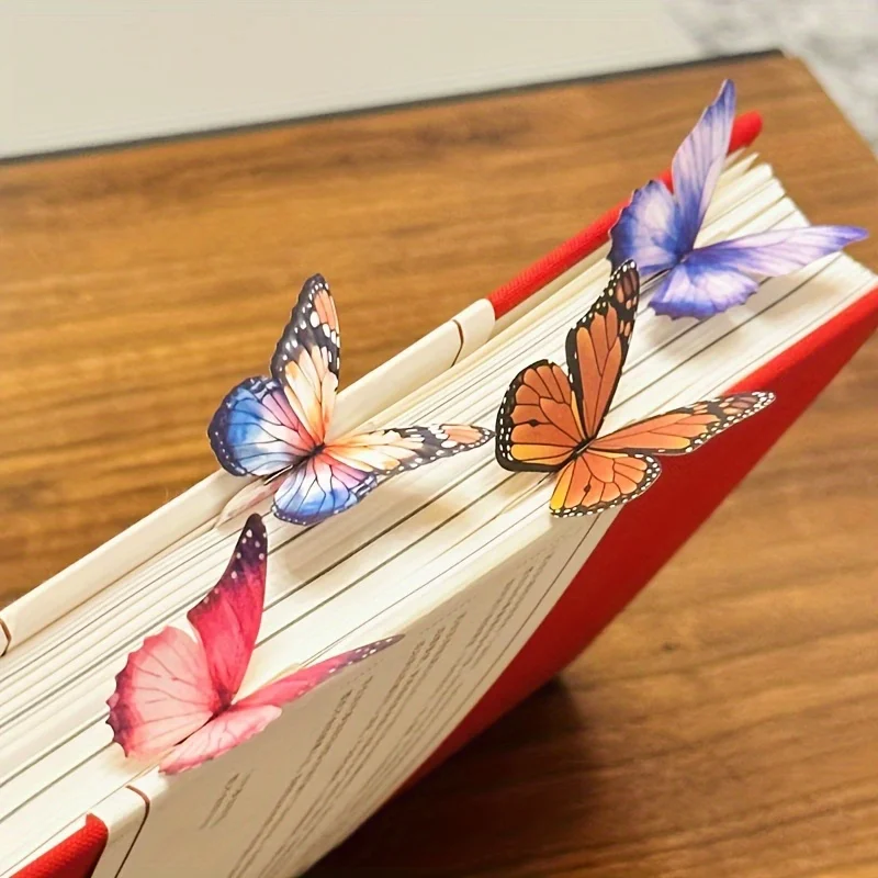 5Pcs 3D Butterfly Bookmarks with Note Cards Paper Page Markers Gifts for Students Teachers Book Lovers