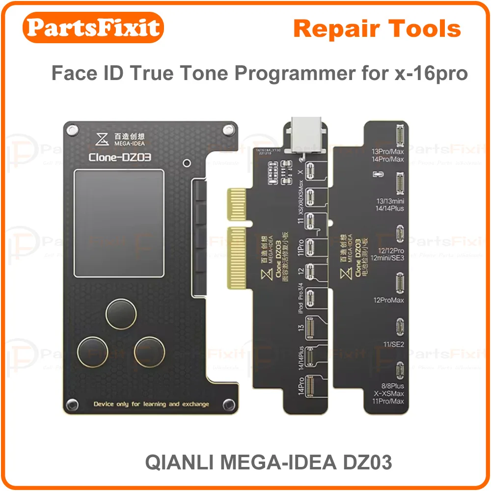 QIANLI MEGA-IDEA clon DZ03 programador de matriz de puntos Cable flexible de batería para iPhone X-14PM proyector de puntos reparación de tono verdadero sin soldadura