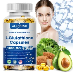 Alxfresh L-Glutathione 1800mg | Biotin Supplement | Non-GMO & Gluten Free Vegan | Antioxidant, Liver Health Support