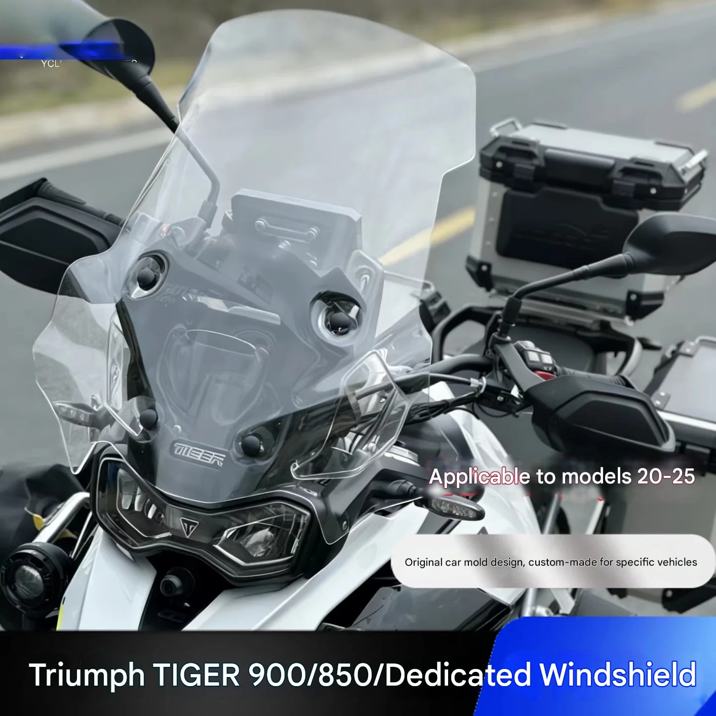 FOR Tiger900/850 20-25 Taller Windscreen Motorcycle Windshield Effective Rain Splash Blocker Expands Coverage Area for Enhanced