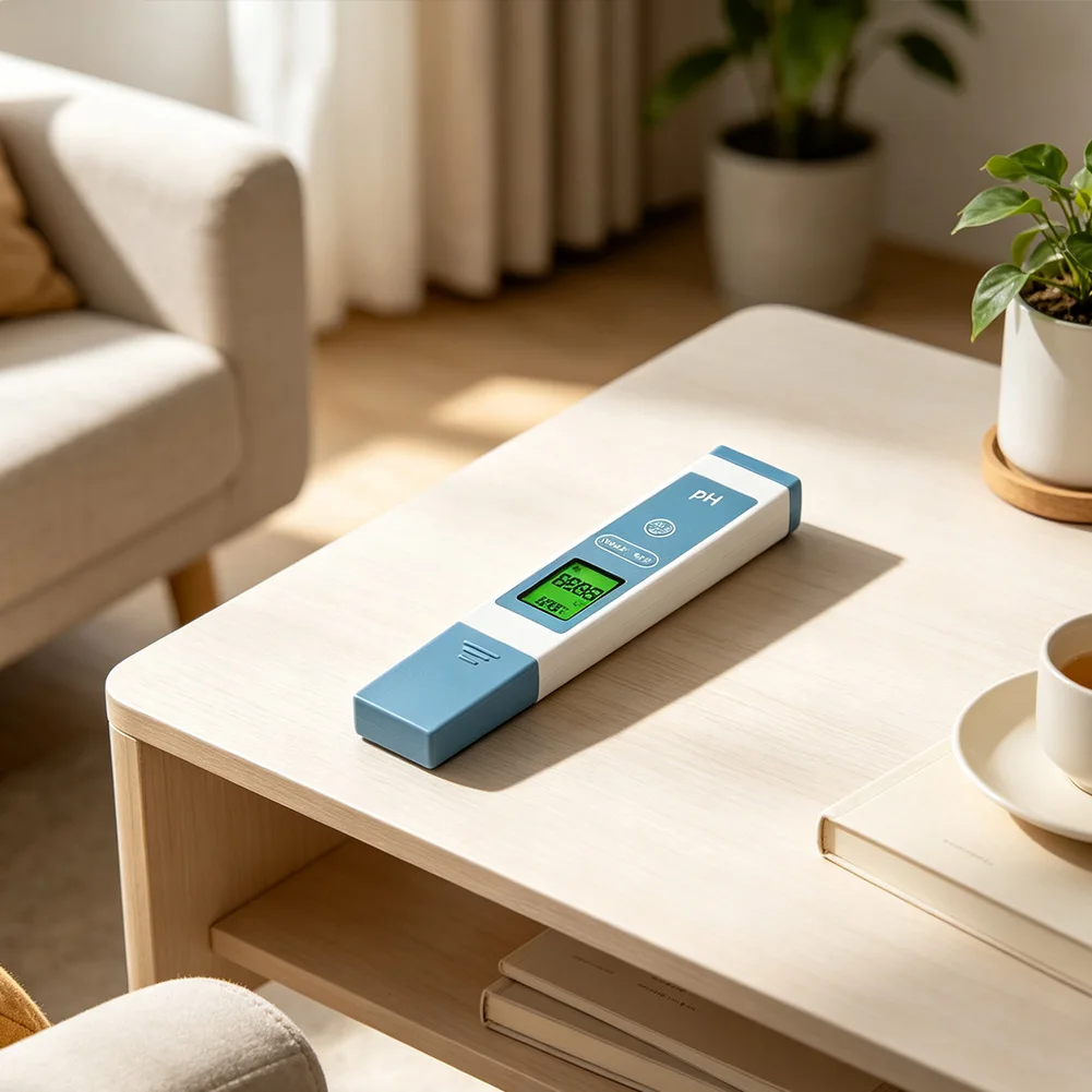 pH Meter Pen Digital for Water Testing Backlit Screen 30 Second Stabilization Time Lightweight for Field or Tank Use