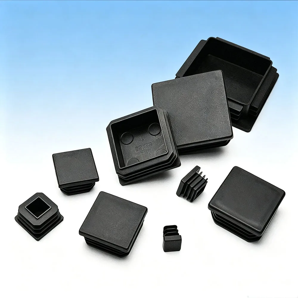 Plastic Square Pipe End Plugs Wear‑Resistant Furniture Chair Leg Pads Anti‑Scratch Floor Protector For Square Tubing Accessories