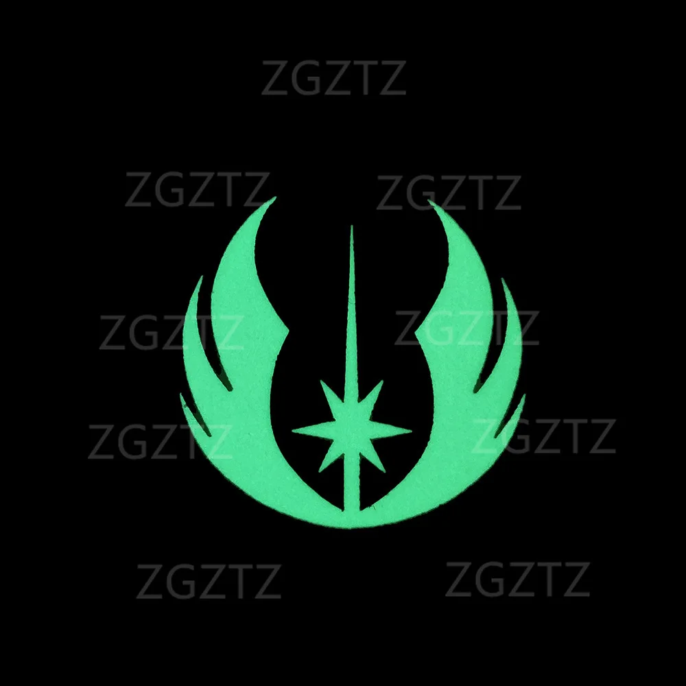 3D PVC Planet Jedi Order The Mandalore Bounty Hunter Boba Fett Emblem Embroidered Armband Reflective Luminous Sticker Patches