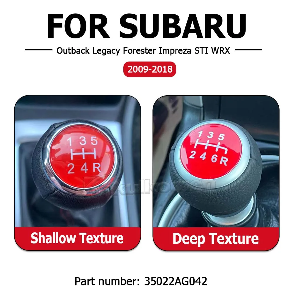 6-Gang-Leder-Schaltknauf für Subaru Outback, Legacy, Forester, Impreza, STI, WRX 2009-2018 – Detail 14