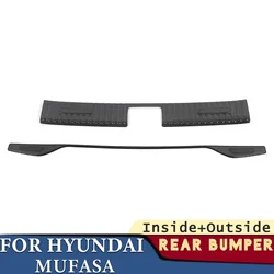 Trunk Bumper for Hyundai Mufasa 2023 2024 Car Accessories Stainless Rear Fender Protector Sill Cover Sticker Decoration