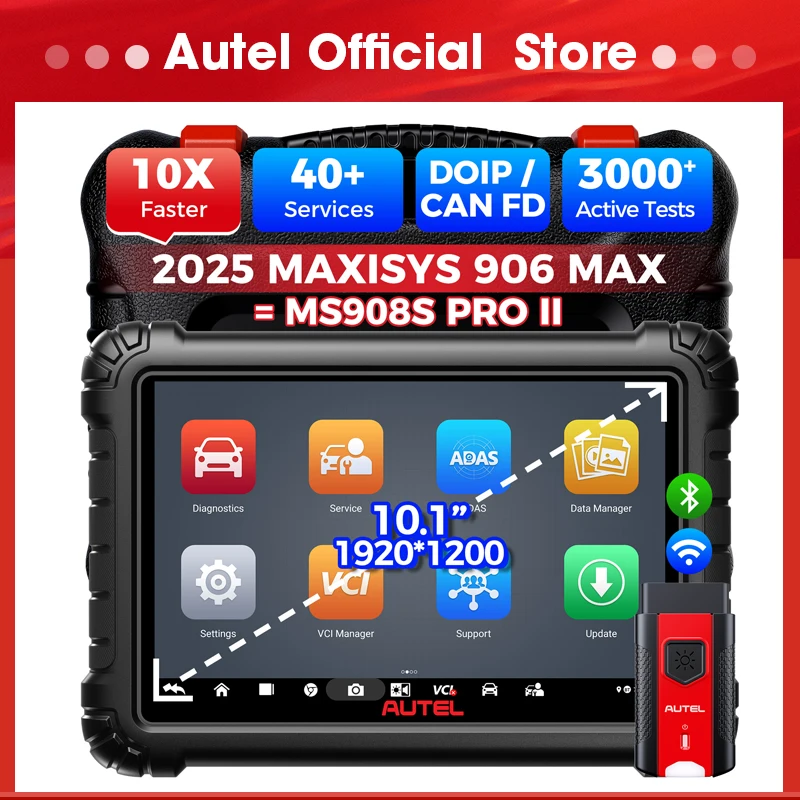 

Autel MS906 MAX MS906MAX Диагностические инструменты Усовершенствованный двунаправленный сканер OBD2 с кодированием ЭБУ Обновлен MS906 Pro DoIP, CANFD 40 Se