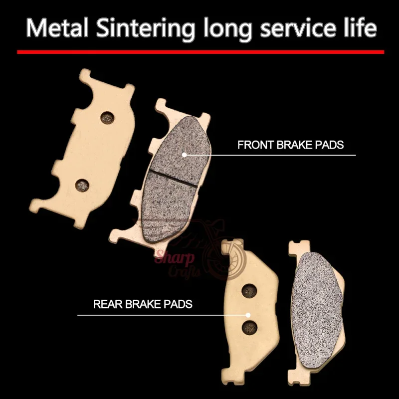 Motorcycle Copper-Based Front & Rear Brake Pads For YAMAHA XVS1300 V-Star 1300 Tourer 07-14 Midnight Star 14-2016 YP400 Majesty