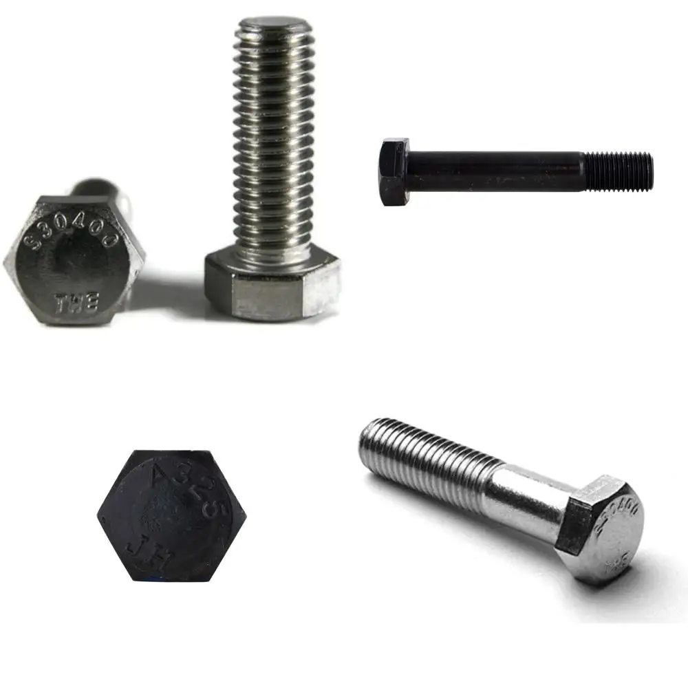 

Stainless Steel Hex Cap Screws 3/8-16 x 1 1/8 Coarse Thread Fully Threaded 100 Pack