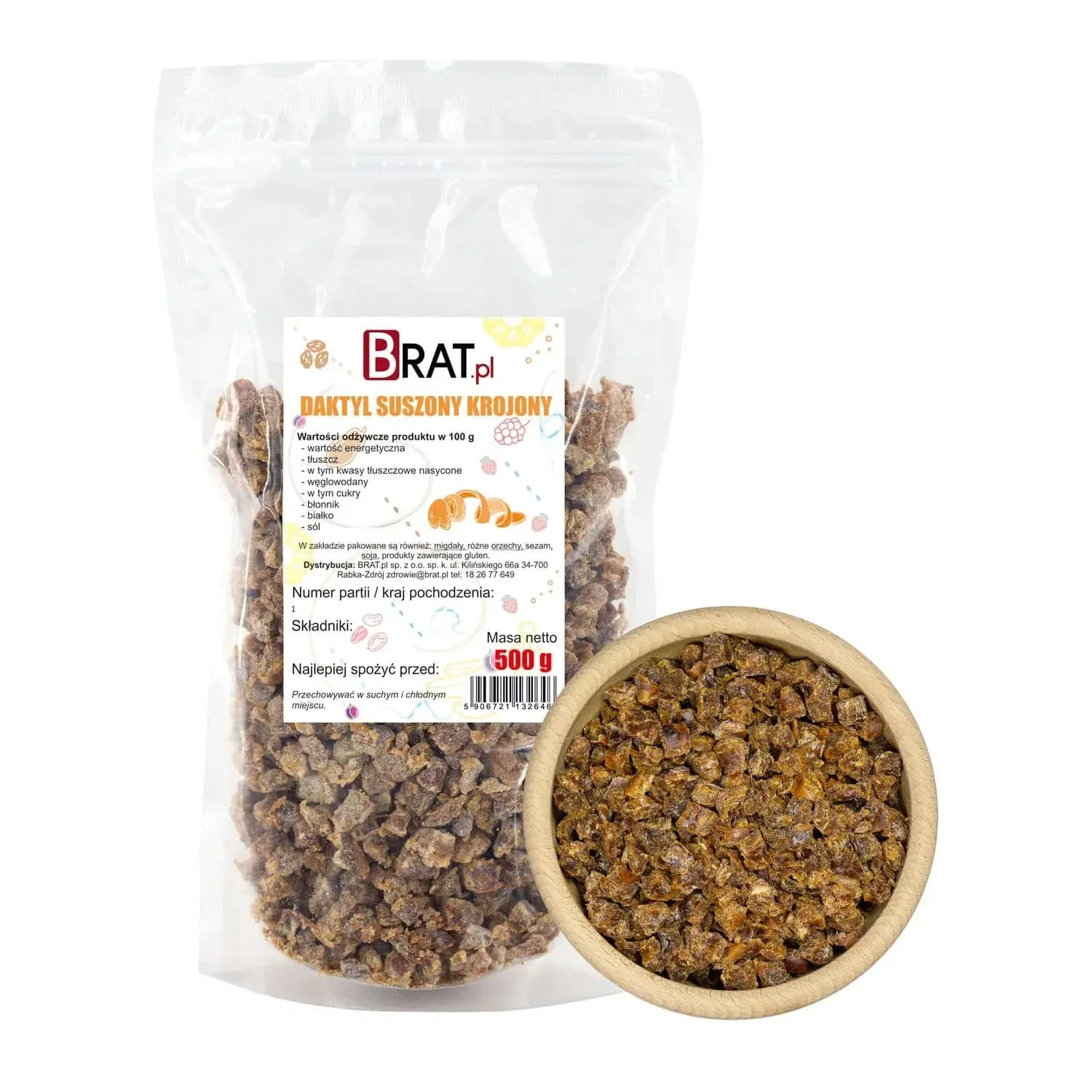 Daktyle suszone krojone 500g