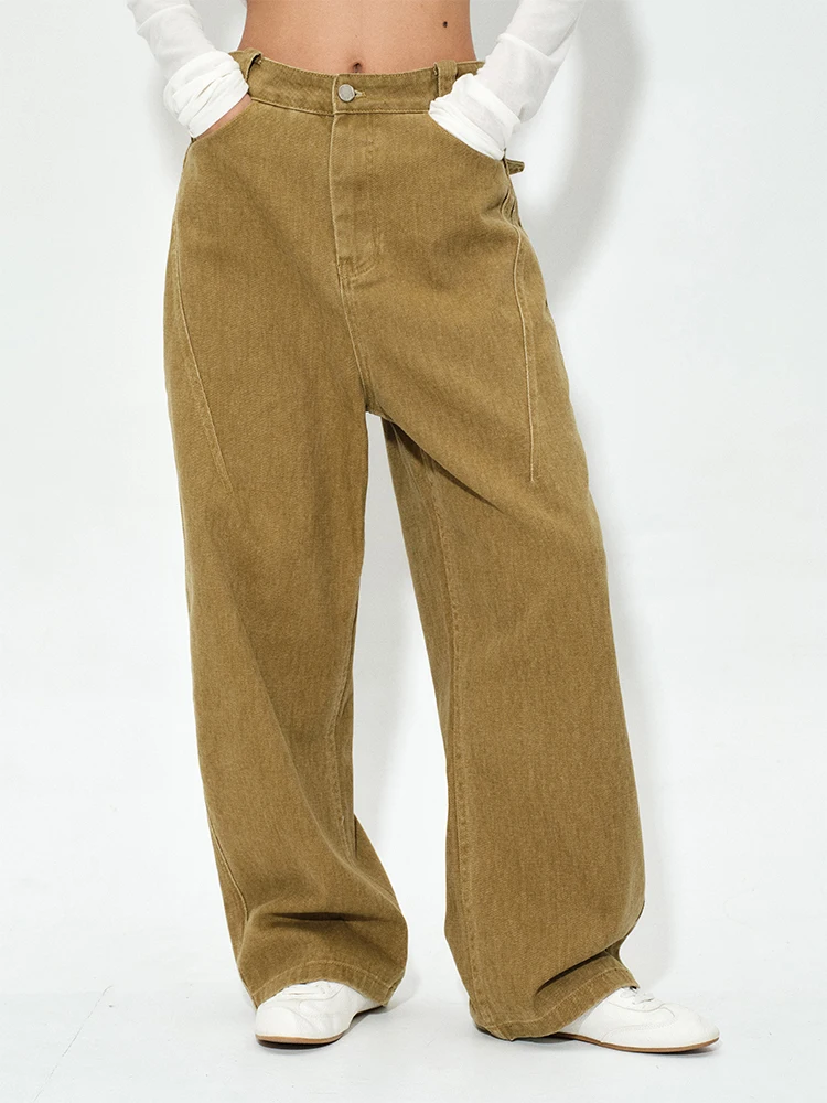 

Джинсы женские RollingAge с высокой талией, свободного кроя, повседневные, с низкой посадкой, из денима