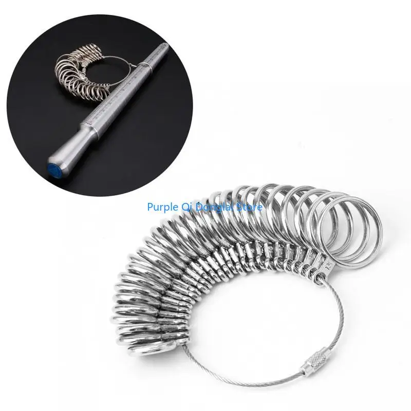 L21E Jewelry Ring Sizers Gauge Tool Ring Metal Ring Finger Measuring Ring Tool Men Women Rings Standard Hand Rings Accessory