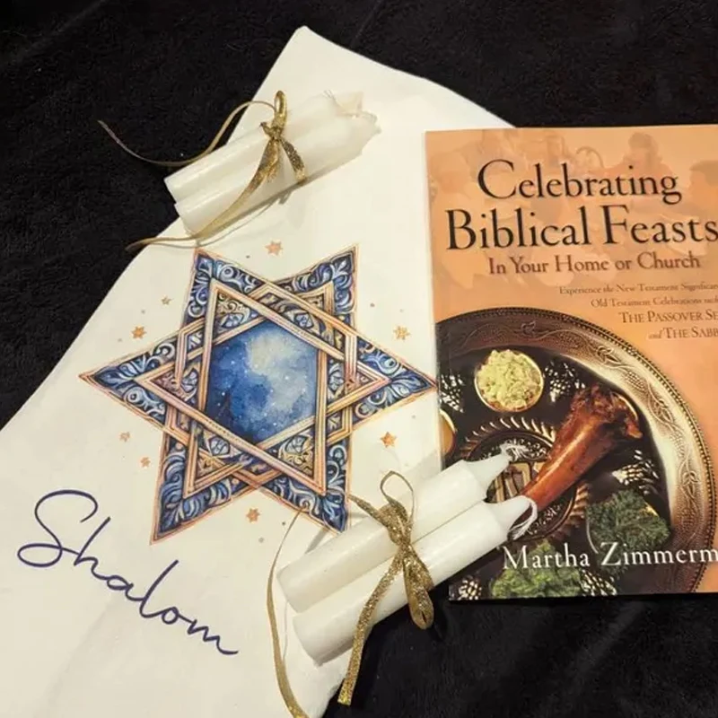 Hanukkah Kitchen Towel: Star of David Shalom Home Decoration Jewish Holiday Dinner Table Accessories Housewarming New Home Gift
