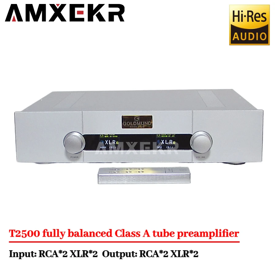 

AMXEKR T2500 Fully Balanced Class A High Fidelity Flagship Tube Preamplifier with Remote Control Home Theater Tube Amplifier