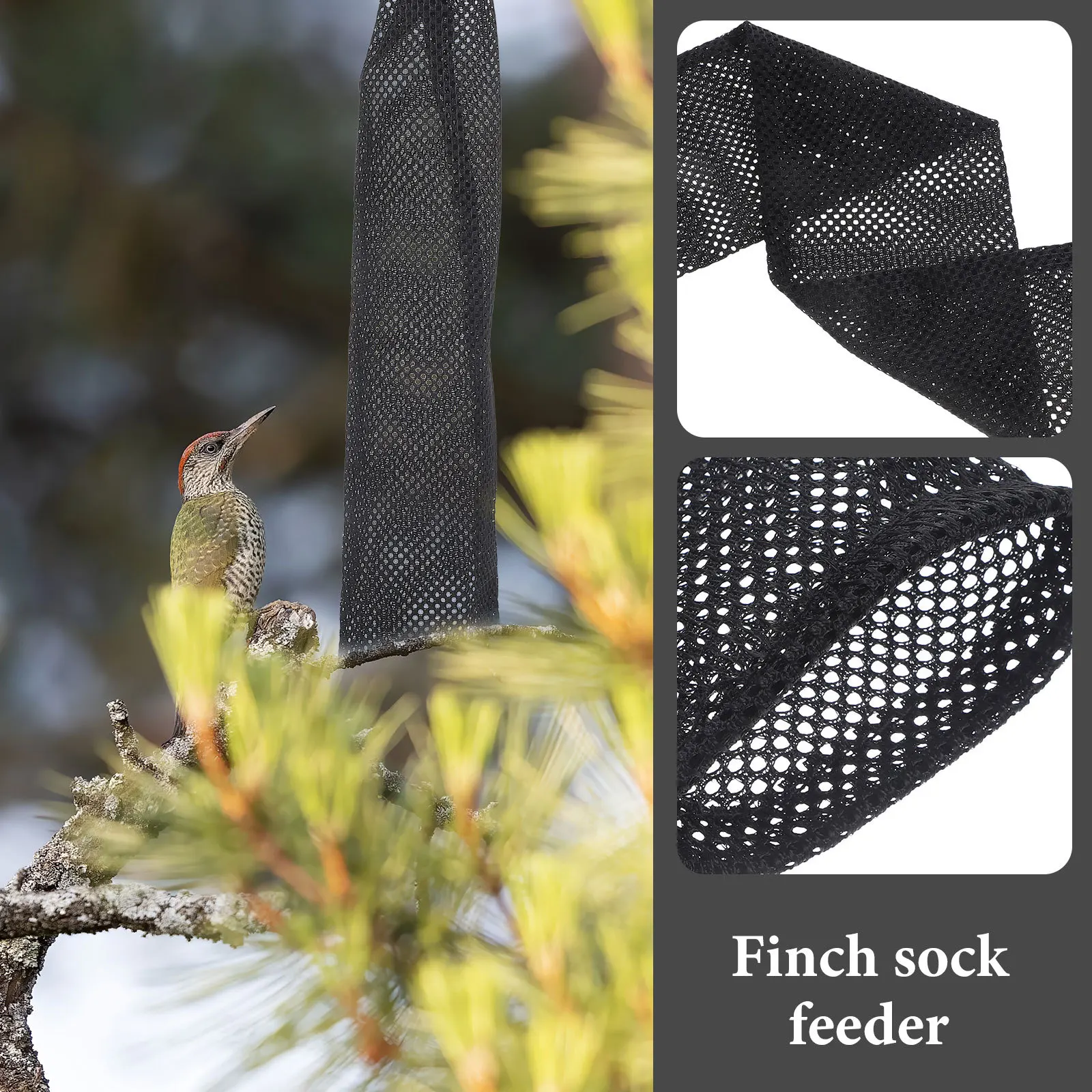 

3Pcs Nylon Birds Feeder Socks Reusable Mesh Bags with Drawstring for Bird Seed Outdoor Hanging Feeder Garden Bird Feeding Bag
