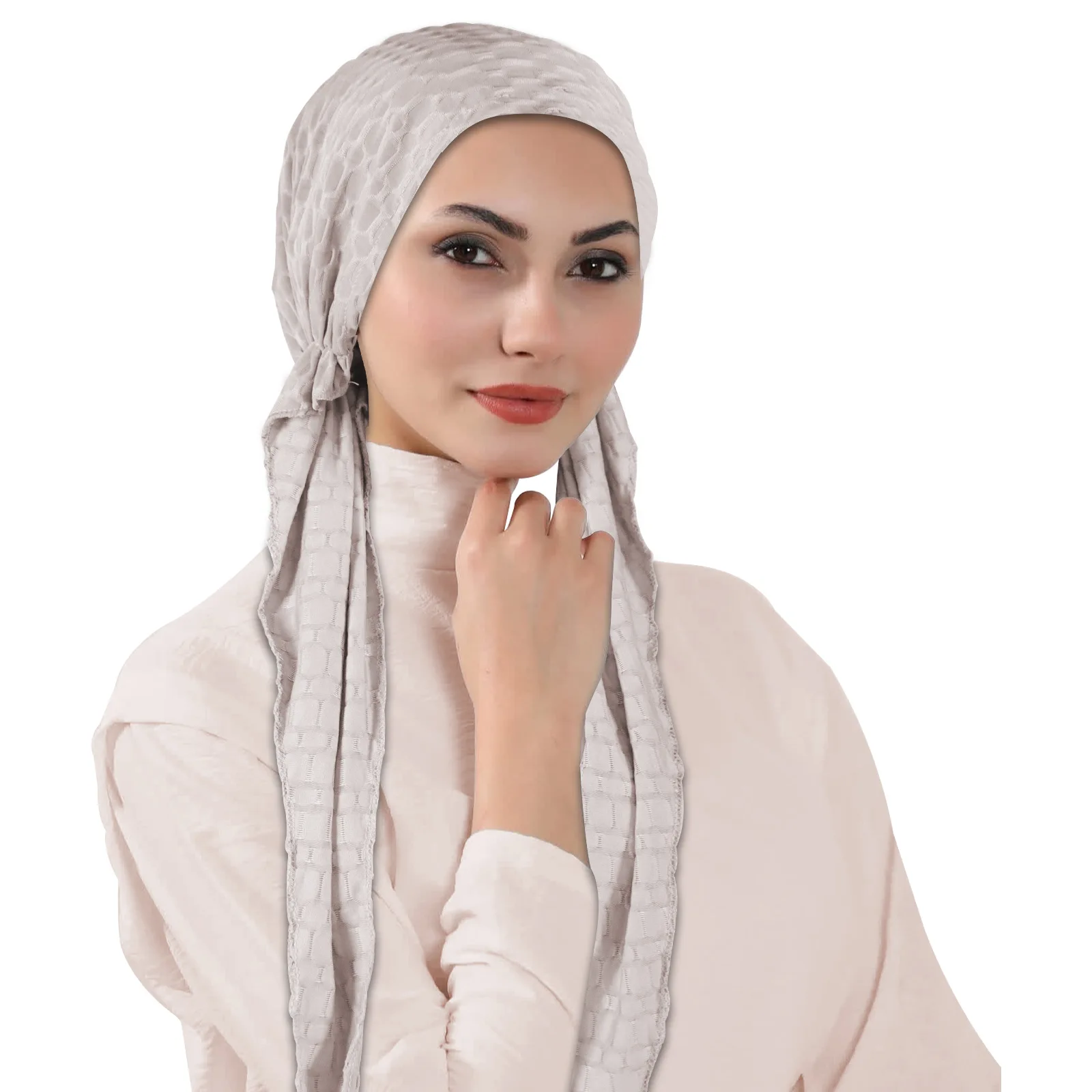 Nuovo Musulmano Hijab Turbante Donne Pre-Agato Cap Coda Lunga Foulard Berretti Cofano Testa Sciarpa Avvolgere Stretch Copricapi Turbante Mujer