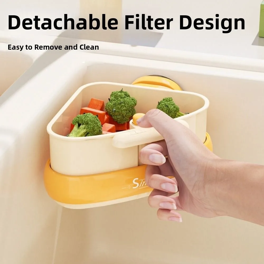 

Suction Cup Sink Strainer Basket 2 in 1 Creative Kitchen Garbage Filter Self-Cleaning Detachable Food Residue Separator Bathroom