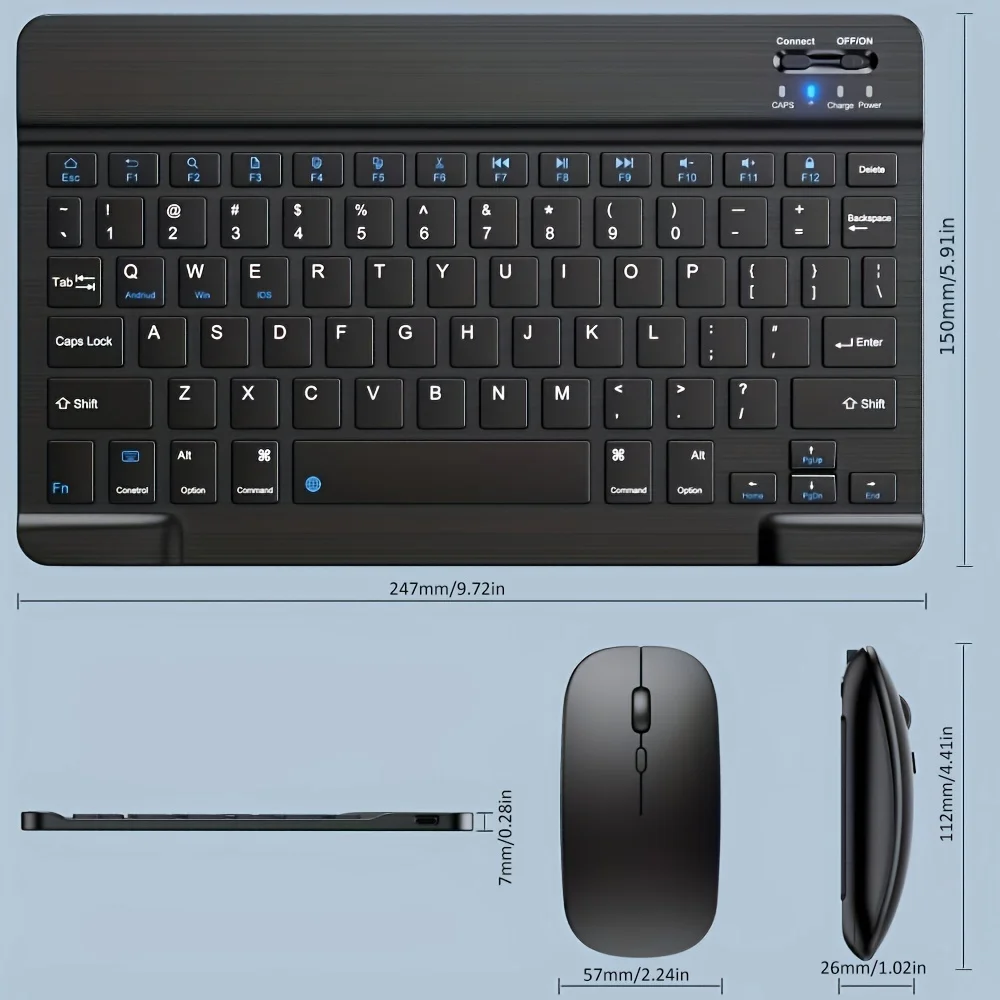 

Wireless Keyboard and Mouse Suitable for Android Tablets and Ios, Mini English Keyboard, Christmas Gift, New Year Gift