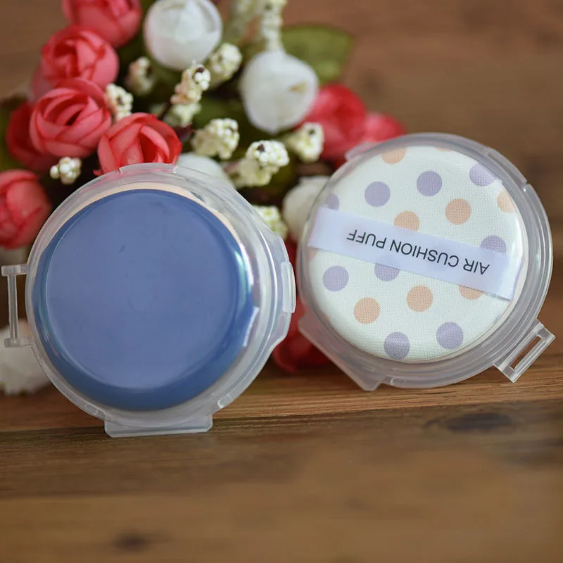 1/2 pièces clair Double couche détachable coussin d'air poudre bouffée étui détachable en plastique maquillage bouffée boîte de rangement avec couvercle anti-poussière