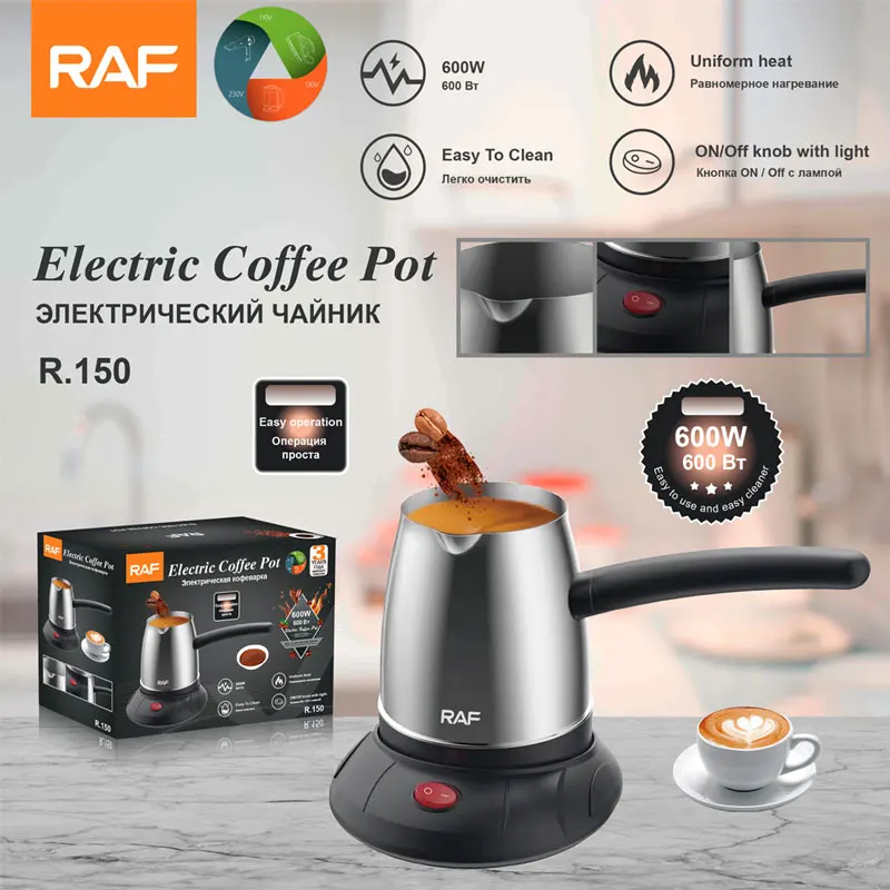 500ml Electric Coffee Pot,600W Power,Water Kettle,Home Office Stainless Steel Milk Tea Maker Machine,Uniform Heat,Easy To Clean