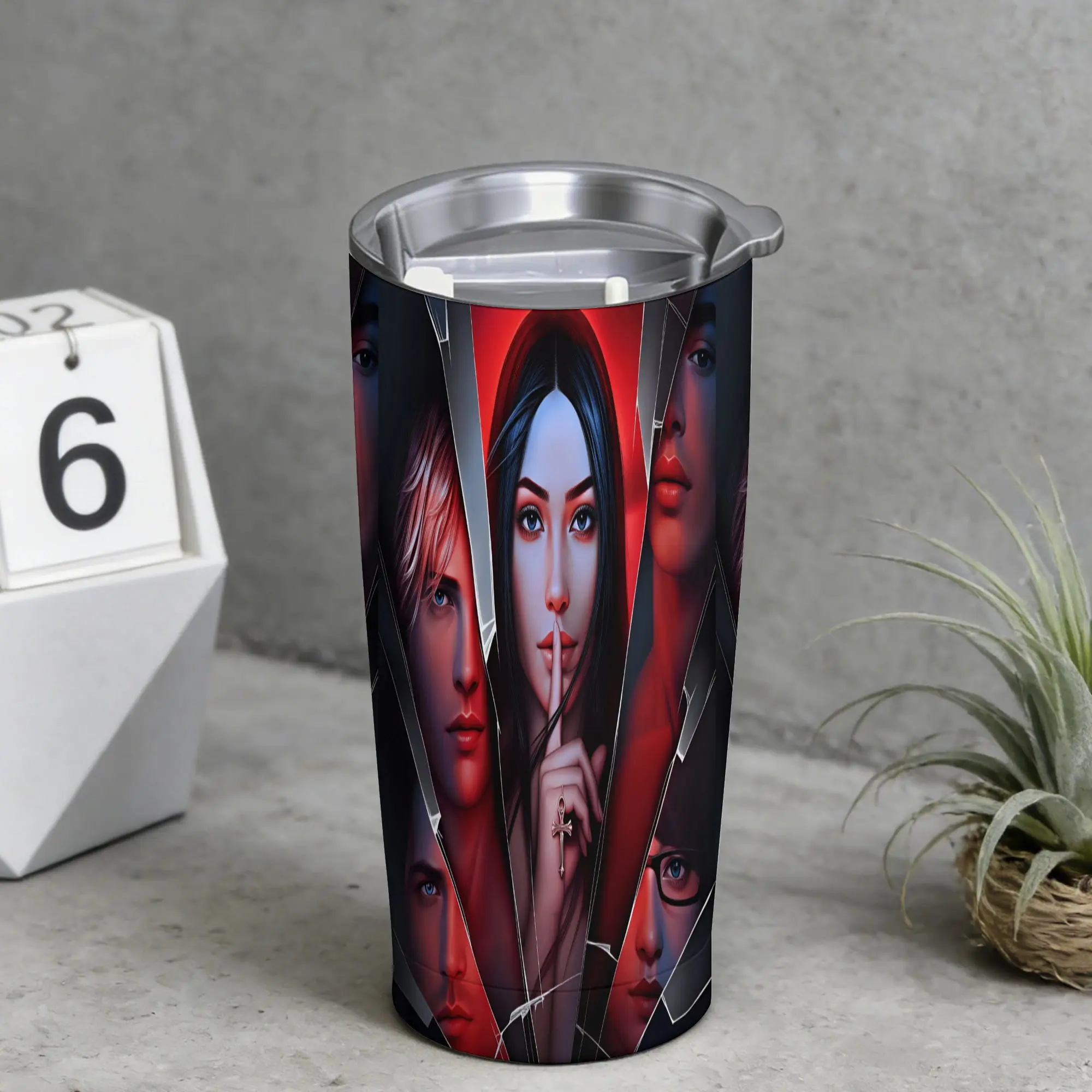 Stainless Steel Tumbler Game Romance Clubs Thermal Mug  Leakproof Cold and Hot Car Mugs Beach Graphic Water Bottle