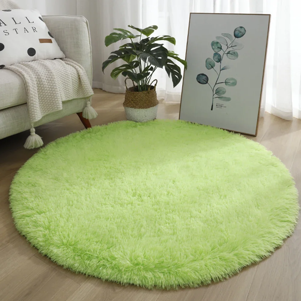 

Fluffy Rug Carpet Large Living Room Bedroom Tie-dye Blended Decoration Durable High Velvet Mat Plush Round Round