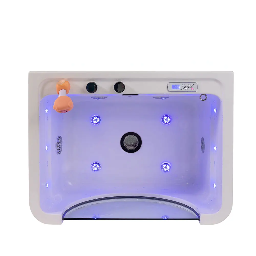 

Modern Design Bath Freestanding Pets Bathtub Functional LED Bubbles Whirlpool Spa Tub Pets Massage Bathtub