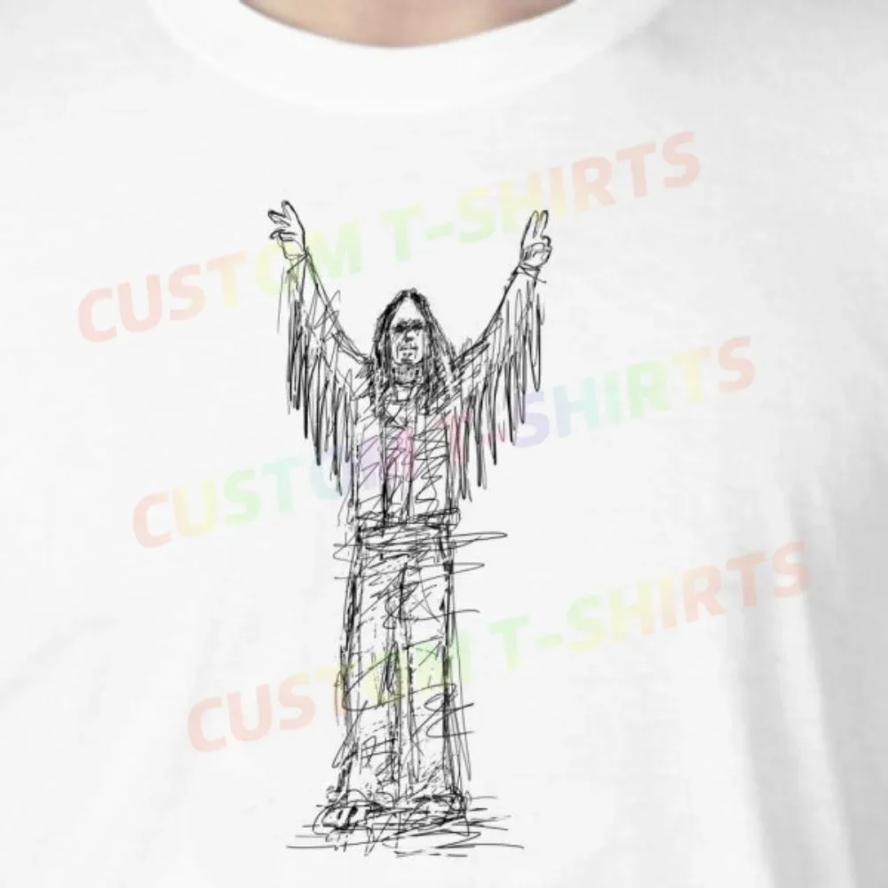 

78 169_Ozzy_–_Black_Sabbath Fans' comic-style hand-drawn pattern T-shirts for both men and women in summer