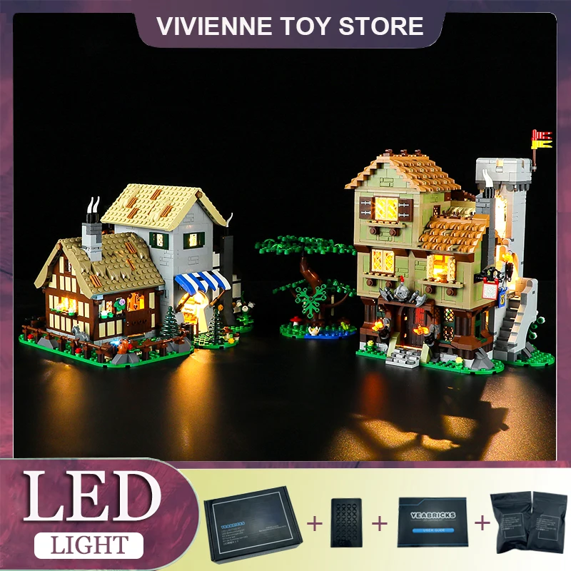 DIY LED Light Kit For LEGO 10332 Medieval Town Square  (Only LED Light,Without Blocks Model)