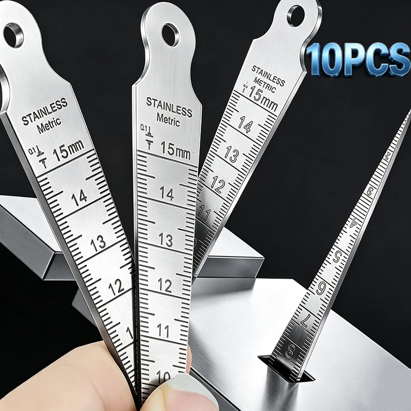Stainless Steel Taper Gauge Feeler 1-15mm Gap Hole Measuring Tool Thickness Gauge Measuring Probes Aperture Measurement Tool