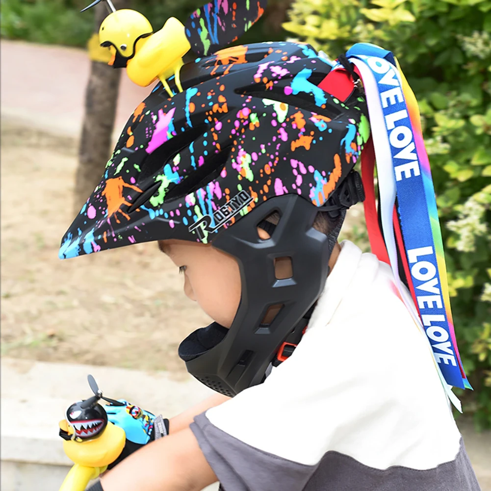 Casco de cara completa desmontable para niños, casco de seguridad deportivo para niños, Scooter, bicicleta de montaña, equipo de bicicleta al aire libre