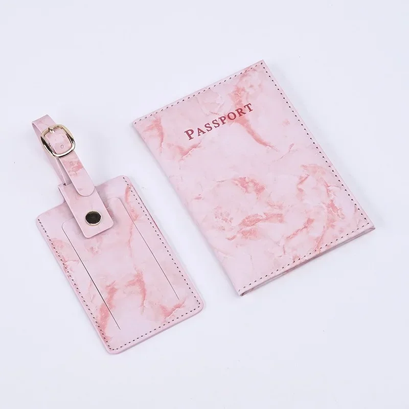 Airplane Check-in Name ID Address Marble Grain PU Leather Passport Clip Passport Holder Passport Protective Cover PU Card Case