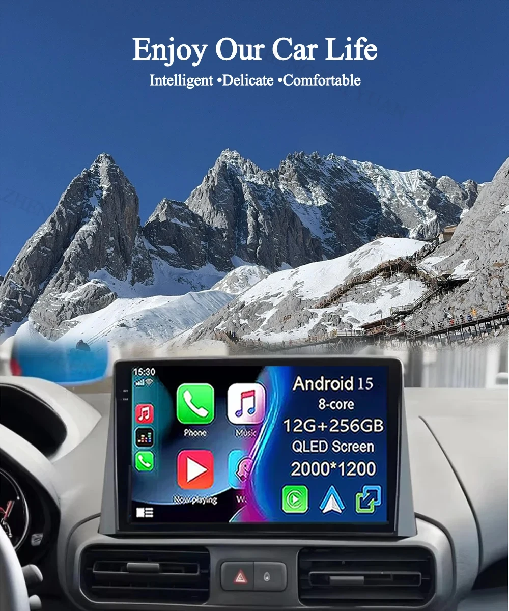 Android 16 Carplay Car Radio Stereo Multimedia Video Player For Citroen Berlingo 2019 Peugeot Partner Rifter 2020 For Opel Combo