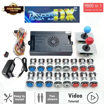9800 en 1 Kit d'arcade Pandora Box Cx LED boutons d'arcade Mame 5 broches 8 voies Joystick Arcade Pandora Box Cx Kit 4 joueurs Pandora