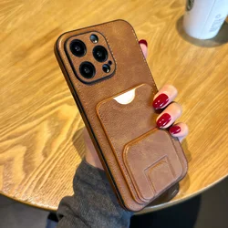 Luxury Multifunction Card Holder Phone Case For iPhone 16 15 14 13 12 11 Pro Max XS MAX XR X SE 7 8 plus Fashion leather Cover