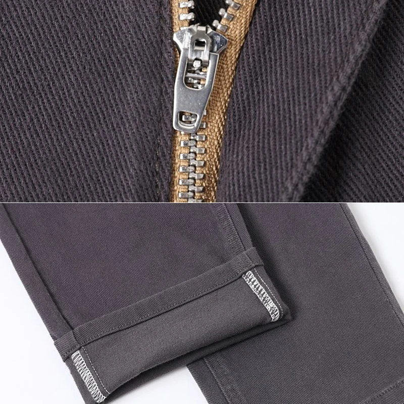 2025 hommes Smart décontracté mi-hauteur jean mâle ample droite élasticité Denim pantalon haut de gamme mode argile-jaune pantalon