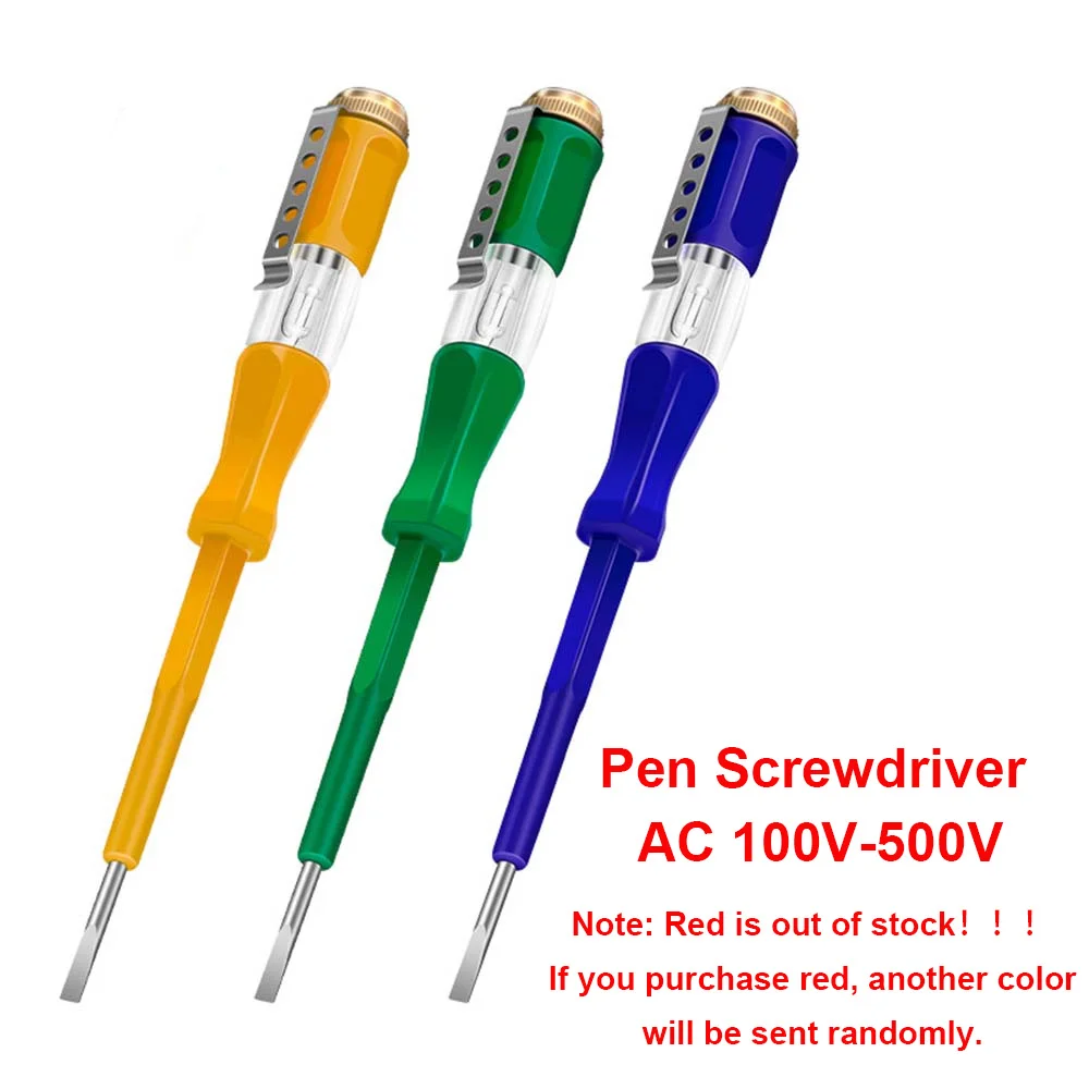 Stylo tournevis AC 100 V-500 V stylo de poche capteur détecteur de tension testeur tournevis pince Test crayon Test AC voltmètre 220 V 110 V