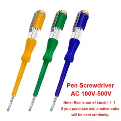 Śrubokręt w formie długopisu AC 100V-500V kieszonkowy czujnik czujnik napięcia Tester śrubokręt próbnik samochodowy testowy AC woltomierz 220V 110V