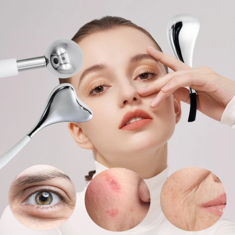 얼굴 및 눈용 뷰티 케어 도구 스테인리스 스틸 페이스 뷰티 크라이오 스틱 남녀용 얼굴 마사지 쿨링 스파 글로브