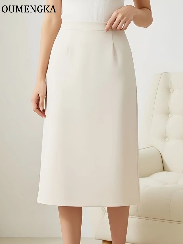 Fashion Spring/Summer Women Knee Length Skirt Basic High Waist Work Slim Pencil Skirt Open Fork Office Lady No Wrinkles/ Pilling