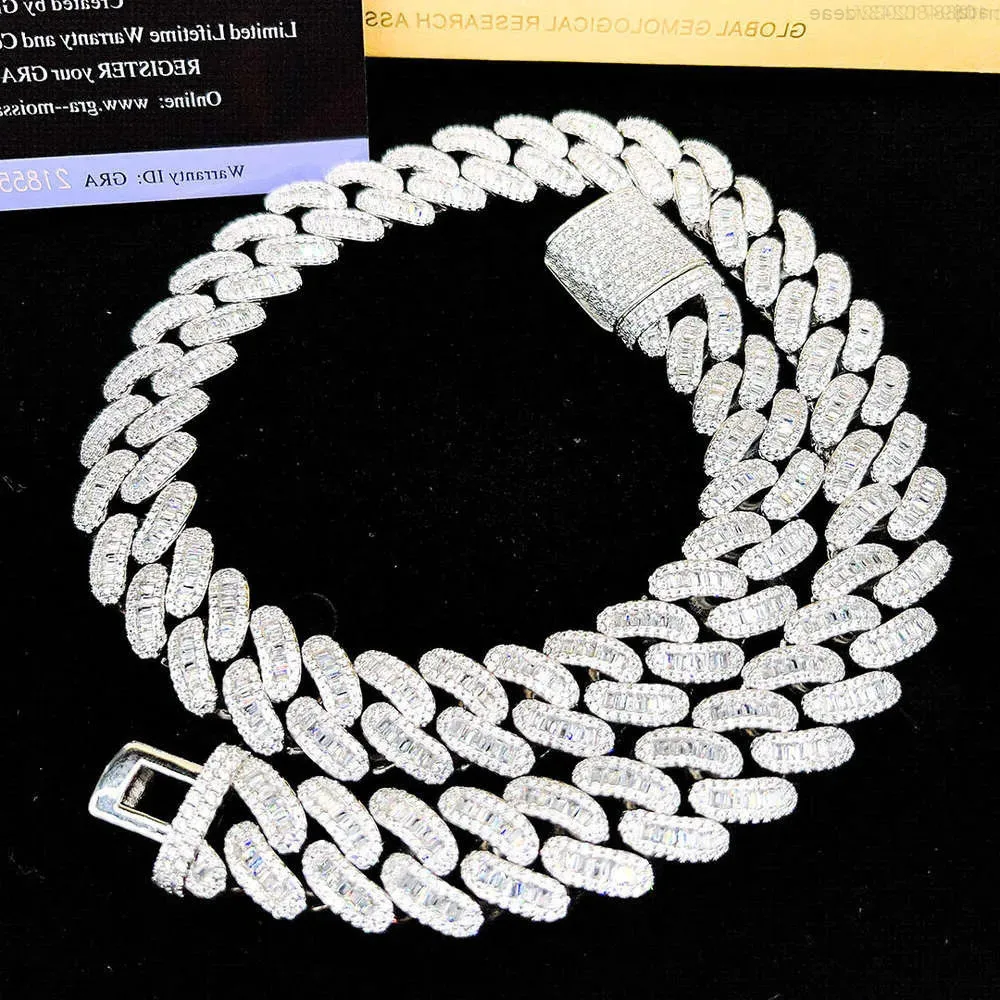 

Factory Custom Cuban Link Chain 925 Silver Hip Hop Fine Miami Cuban Link Chain Moissanite Hip Hop Cuban Link Chain