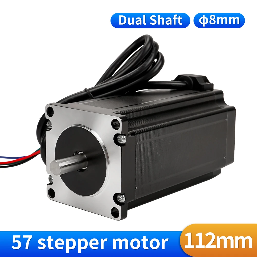 

Nema23 112mm Single/Dual Shaft 8mm 57 Stepper Motor 57HS112 4.2A 2.8Nm 57BYGH 4 Lead for 3D Printer CNC Router Laser Engraver