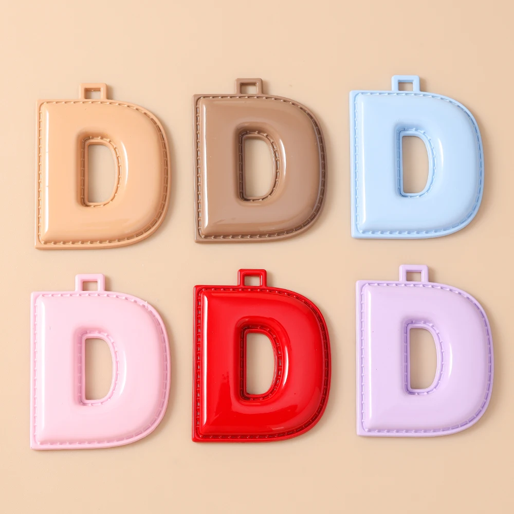 Leslie 5 Stück 40mm Niedliche Metall-Alphabet-Anhänger 26 Buchstaben Charms für Schmuckherstellung DIY Ohrringe Anhänger Halskette Armband Handwerk – Detail 15