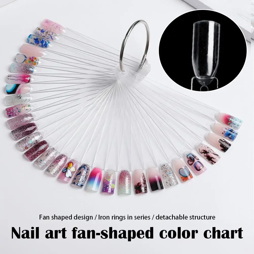 50 Tips Clear Nail Swatches Color Card Display Chart Gel Polish Template Nail Art Sample Stand Acrylic Palette for Nail Salon
