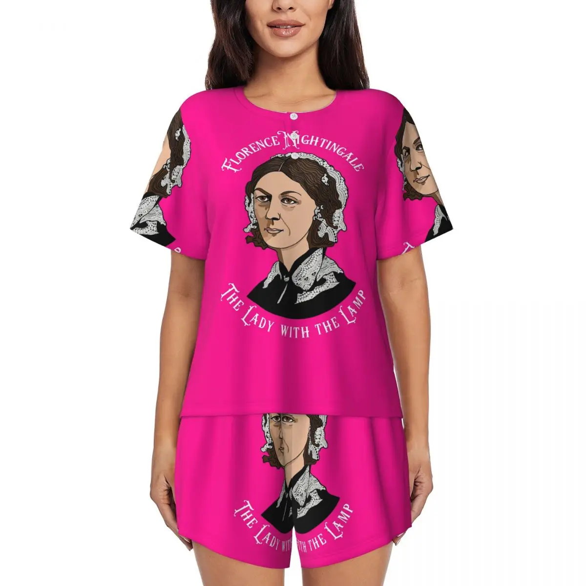 

Ночные сорочки Florence Nightingale с круглым вырезом и короткими рукавами, пижамный комплект с шортами для сна, женский, с принтом «Диаграмма пирогов»